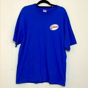 🌞 Gildan nwot vintage blue short sleeve crew neck Crisco tee red letters XL